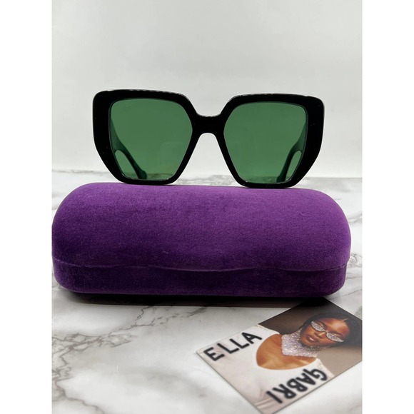 NEW Gucci GG0956S Black Green Oversized Sunglasses - Picture 3 of 6